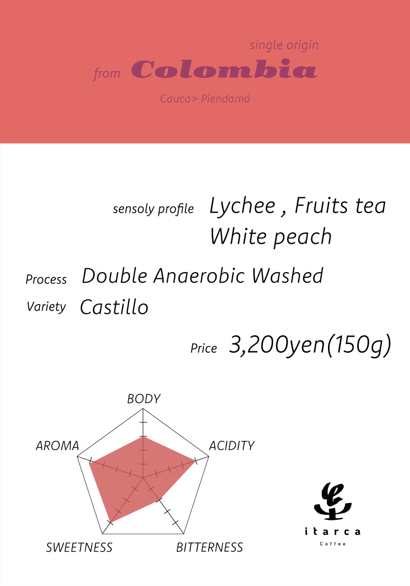 Colombia / Elparaiso (Double Anaerobic Washed)【ライチ&フルーツティ】